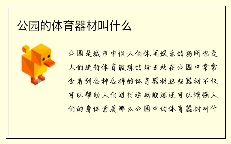 公园的体育器材叫什么