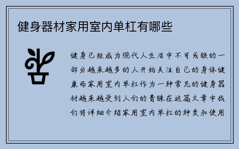 健身器材家用室内单杠有哪些