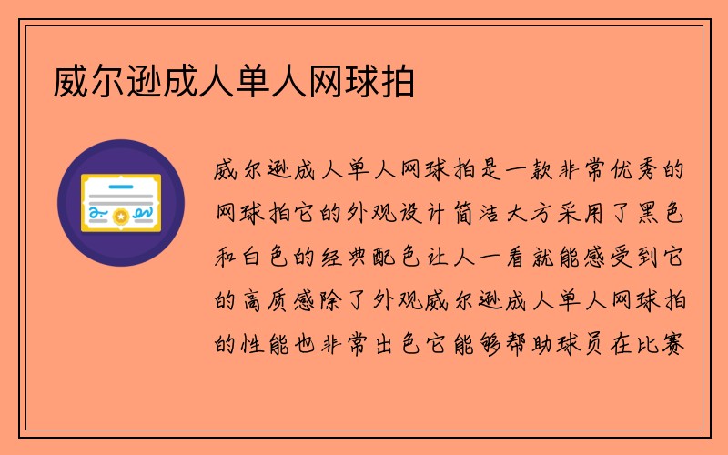 威尔逊成人单人网球拍