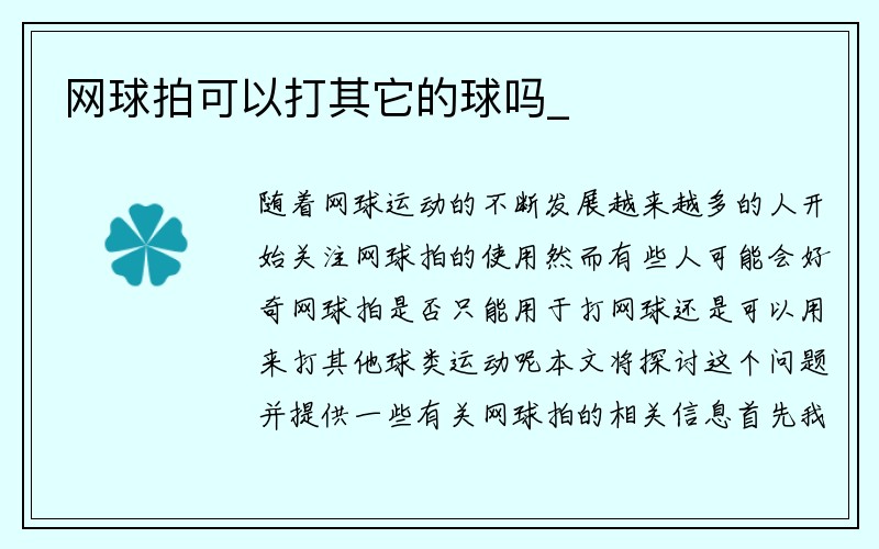 网球拍可以打其它的球吗_