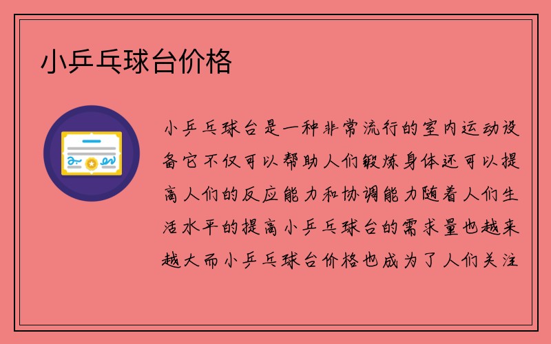 小乒乓球台价格