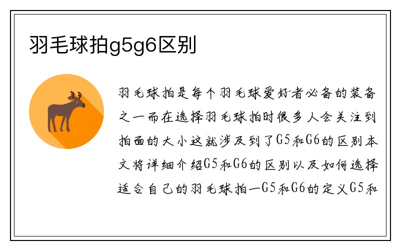 羽毛球拍g5g6区别